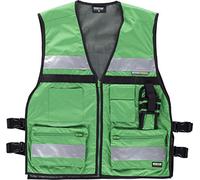 Work Team Chaleco de alta visibilidad con ajustes laterales, multibolsillos, dos cintas reflectantes. HOMBRE Verde UNICA