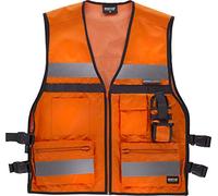 Work Team Chaleco de alta visibilidad con ajustes laterales, multibolsillos, dos cintas reflectantes. HOMBRE Naranja A.V. UNICA