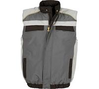 Work Team Chaleco Linea 5 Acolchado con Cierre Cremallera Combi 3 Colores, Vivos Reflectantes. Hombre Gris Oscuro+Gris Claro+Negro L
