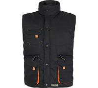 Work Team Chaleco Linea 6 Acolchado Multibolsillos con Detalles Combinados. Hombre Negro+Naranja A.V. XXL