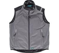 Work Team Chaleco Softshell, Cortavientos, Impermeable e Interior de Alta Capacidad Térmica. Cinta Decorativa y Detalles Reflectantes. Unisex Gris+Negro XXL