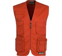 Work Team Chaleco Tipo Safari Multibolsillos. Hombre Rojo XL