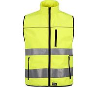 Work Team Chaleco workshell de Alta Visibilidad, Cintas Reflectantes de Diferentes tamaños. EN ISO 20471:2013 Hombre Amarillo A.V. 5XL