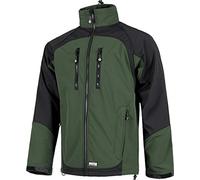 Work Team Chaqueta Softshell combinada con Membrana Interior Transpirable y Aislante e Interior de Alta Capacidad termica. Hombre Verde Oscuro+Negro L