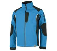 Work Team Chaqueta Softshell Combinado con Membrana Interior Transpirable y Aislante e Interior de Alta Capacidad termica. Hombre Celeste+Negro L