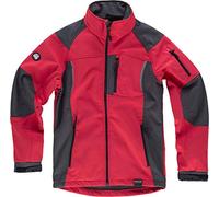 Work Team Chaqueta Softshell Combinado con Membrana Interior Transpirable y Aislante e Interior de Alta Capacidad termica. Hombre Rojo A.V.+Gris M