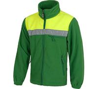 Work Team Forro Polar Bicolor Alta Visibilidad con Cremallera y Cintas Reflectantes. Unisex Verde+Amarillo A.V. XXL