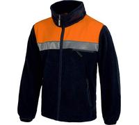 Work Team Forro Polar Bicolor con Cremallera y Cintas Reflectantes. Hombre Marino+Naranja A.V. 4XL