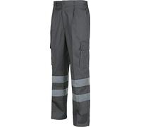 Work Team Pantalón con Cintura Elástica, Multibolsillos y 2 Cintas Reflectantes. Hombre Gris 50