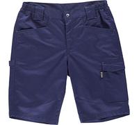 Work Team Pantalón Corto o Bermuda de Tejido Elástico bidireccional por Construcción. Dos Bolsos de Abertura Inclinada en los costados y un Bolso Lateral con Pliegue, Trabajo. Hombre Marino XX Large