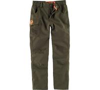 Work Team Pantalón Infantil Impermeable. Dos Bolsos de Abertura Redonda en los costados, un Bolso Lateral de Carga con Fuelle Central y Cartera de Cor Hombre Verde Caza 8