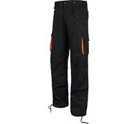 Work Team Pantalón Linea 6 Multibolsillos con elástico en Laterales. Hombre Negro+Naranja A.V. 42