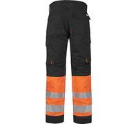Work Team Pantalón Multibolsillos Combinado Alta Visibilidad. Cintas Reflectantes Diferentes tamaños. Hombre Negro+Naranja A.V. 52