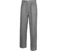 Work Team Pantalón Pata de Gallo, Cintura elástica, bragueta y botón. Hombre Blanco+Negro 42