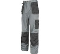 Work Team Pantalón sin elástico, Rodilleras y Bolsillos a Contraste, Bolsos de Herramientas. Hombre Gris Claro+Gris Oscuro 40