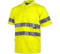 Work Team Polo Manga Corta Alta Visibilidad Cintas Reflectantes en Torso y Mangas. EN ISO 20471:2013 Hombre Amarillo A.V. XXL