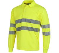 Work Team Polo Manga Larga Alta Visibilidad con Dos Cintas Reflectantes. EN ISO 20471:2013 Hombre Amarillo A.V. Large
