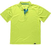 Work Team Polo Técnico de Manga Corta, Combinado con Colores Flúor. Hombre Amarillo A.V. Large