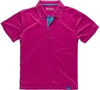 Work Team Polo Técnico de Manga Corta, Combinado con Colores Flúor. Hombre Rosa Fucsia XXX-Large Regular