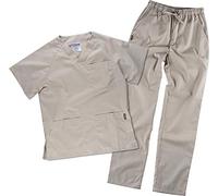 Work Team Uniforme Sanitario, con elástico y cordón en la Cintura, Casaca y Pantalon Unisex Gris Topo XS