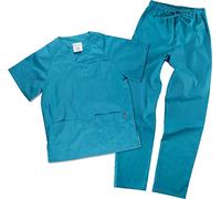 Work Team Uniforme Sanitario, con elástico y cordón en la Cintura, Casaca y Pantalon Unisex Turquesa M