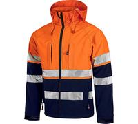 Work Team Workshell Combinado con Alta Visibilidad, 2 Cintas Reflectantes. Hombre Marino+Naranja A.V. 5XL