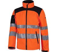 Work Team Workshell de Alta Visibilidad con Cintas Reflectantes de Diferentes tamaños. EN ISO 20471:2013 Hombre Naranja A.V.+ Negro XL