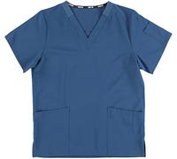 Work Team Workteam Casaca Sanitaria Manga Corta, Tejido Elástico, Cuello a Pico, Aberturas en costados Camisa Médico, Enfermera, Dentista, Estética, Veterinaria. Unisex Azafata XL