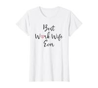 Work Wife Women Best Work Wife Ever Office Coworker Bestie Camiseta gráfica económica, Mujer, Blanco, XS