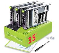 WORKDONE Pack 3uds. Bandeja HDD Caddy 3,5” con Adaptador 2,5”- Compatible con DELL PowerEdge - Manual - Etiquetas Adhesivas Parte Frontal