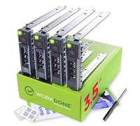 WORKDONE Pack 4uds. - Bandeja HDD Caddy 3,5”- Compatible con DELL PowerEdge - Instucciones Detalladas - Etiquetas Adhesivas Parte Frontal - Destornillador - Extra Tornillos