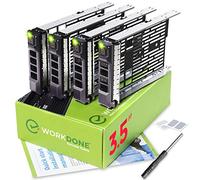 WORKDONE Pack 4uds. - Bandeja HDD Caddy 3,5" - Compatible con DELL PowerEdge - Instucciones Detalladas - Etiquetas Adhesivas Parte Frontal - Destornillador - Extra Tornillos