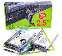 WORKDONE Paquete 2 uds - Portaunidades/Bandeja HDD Caddy 2.5” Compatible con DELL PowerEdge - R320 R420 T420 T620 R620 R720 R720XD G176J - Adaptador Trineo Cambio en Caliente - Fácil Instalación