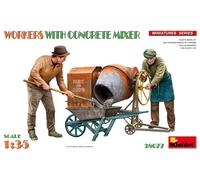 Workers Con Concrete Batidora Figura 1 :3 5 Plástico Modelo Kit Miniart