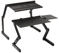 Workez Standing Desk Conversion Kit - Adjustable Ergonomic Sit to Stand Office Desk for Laptops & Desktops (BLACK w/ 2 Cooling Fans + 3 USB Ports in monitor/laptop stand. Perfect for a Laptop Standing Desk)