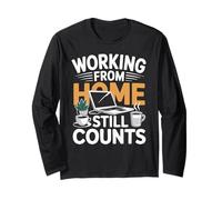 Working from Home Still Counts Divertido diseño de Oficina Manga Larga