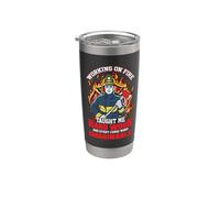 Working On Fire Fireman Firefighter Funny Firefighters Lover Vaso térmico de acero inoxidable de doble pared