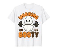 Working on My Booty Fun Ghost Weightlifting Halloween Fitnes Camiseta