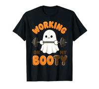 Working on My Booty Fun Ghost Weightlifting Halloween Fitnes Camiseta gráfica económica