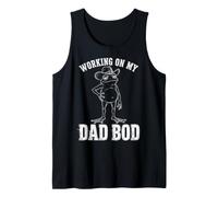 Working On My Dad BOD Funny Frog Cowboy Dad Humor Camiseta sin Mangas