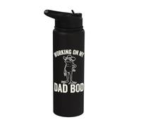 Working On My Dad Bod Funny Frog Cowboy Dad Humor Stainless Steel Insulated Water Bottle