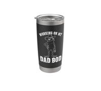 Working On My Dad Bod Funny Frog Cowboy Dad Humor Vaso térmico de acero inoxidable de doble pared