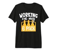 Working On My Six Pack Gym and Team Drinking Beer Lover Camiseta Premium