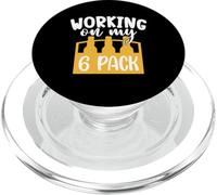 Working On My Six Pack Gym and Team Drinking Beer Lover PopSockets PopGrip para MagSafe