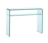 WORKOME HAPPY WORK * HAPPY HOME Consola de diseño Iris, Cristal Curvado de 15 mm. con Estante de Cristal de 10mm., Medida 80x33X75 cms
