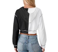 Workou - Sudadera corta con capucha y capucha para mujer, sudadera corta con capucha estilo occidental, para el año 2020, cómoda, gráfica, caricatura, gótica 2025, para mujer, fresca, esencial, preppy