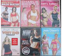 WORKOUT COLLECTION 6 DVDS: Josie Gibson's 30 second slim KERRY KATONA REAL FITNESS Jillian Michaels 30 day shred CHARLIE BROOKS before & after DEBBIE RUSH'S bulge buster JENNIFER ELLISON'S west end