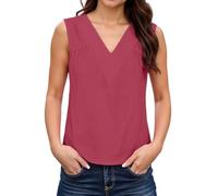 Workout Tops For Women Top Informal Moderno Mujer Sólido Sin Mangas Cuello V Básico Elegante Diario (RD2, XXL)