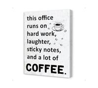Workplace Wall Decor Funny Office Canvas Art This Office Runs on Hard Work Office Coffee Bar Motivational Sign(Unframed,08x12inch(20x30cm))