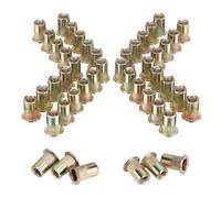 WORKPRO 150 Uds tuercas de remache 1/4 -20 tuercas de inserciσn roscadas de cabeza plana de acero al carbono chapadas en Zinc con cuerpo moletead